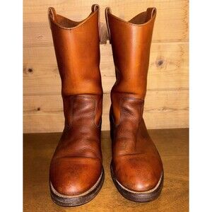 Double-H Richland Cowboy Boot Men 10 Brown Leather Western Work Ranch Fest VNTG